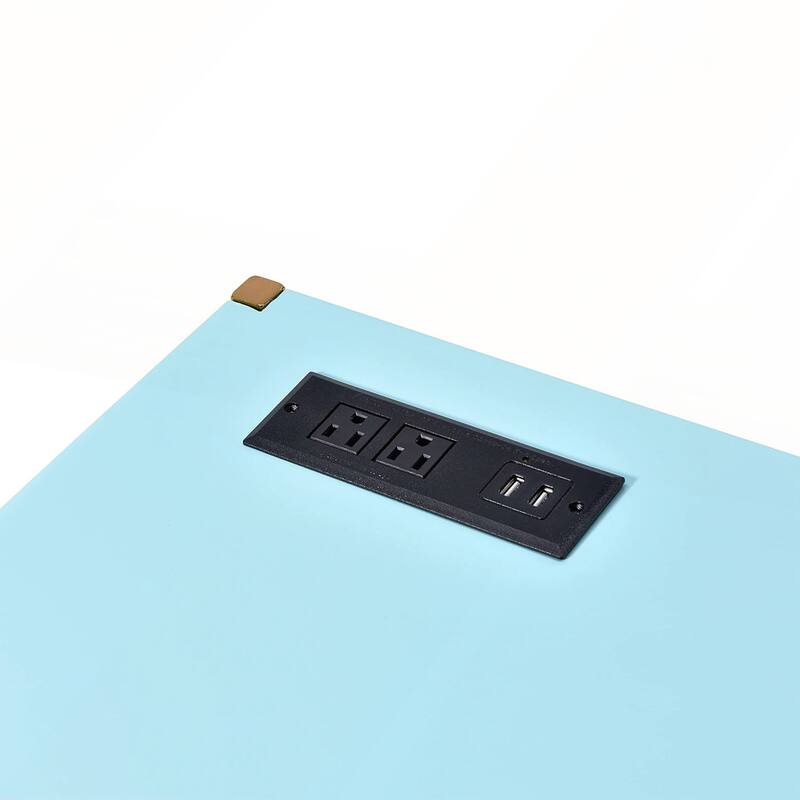 Rectangular Writing Desk with USB Ports