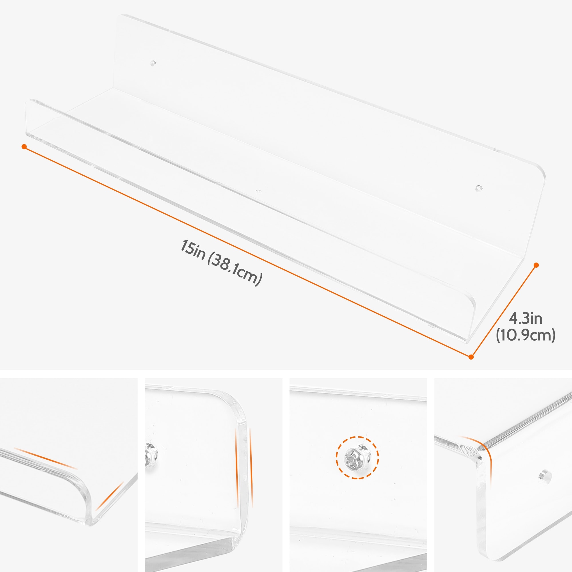 Acrylic Floating Shelves for Wall Clear Display Shelf