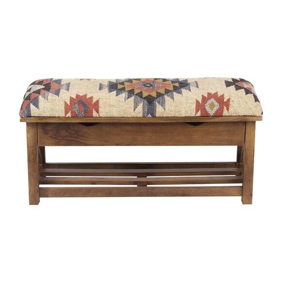 Shop Handmade Kilim Upholstered Storage Bench (India) - 35 ...