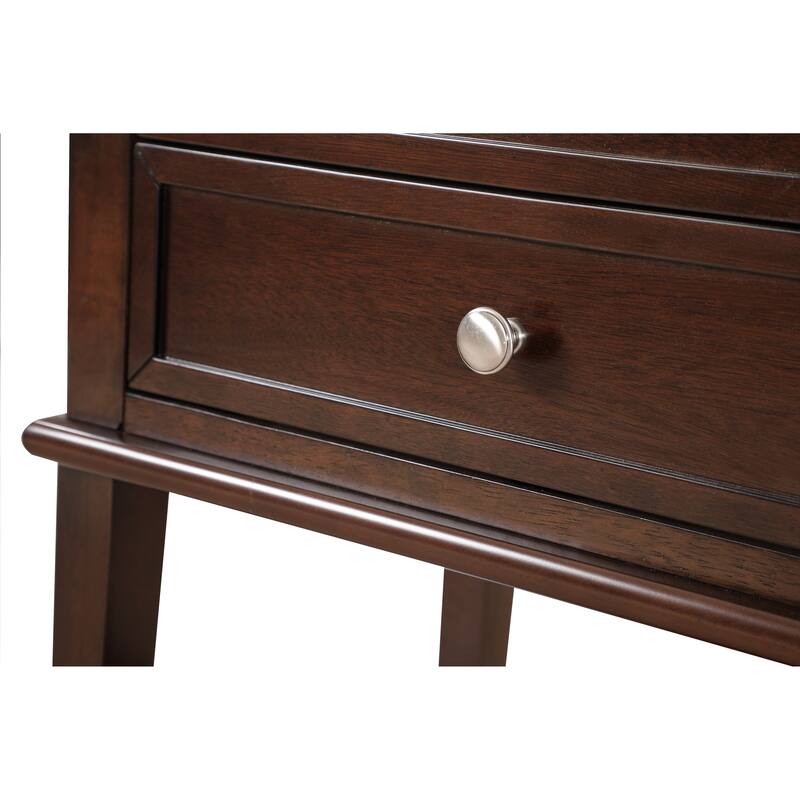Cappuccino Nightstand 28x22x16 Contemporary Bedside Table with Open Shelf Storage, Rich Finish and Durable Design