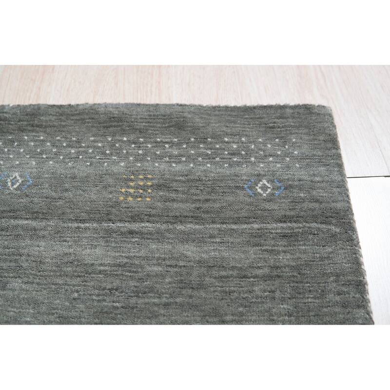 Hand Knotted Wool Gray Modern Solid Modern Loom Area Rug