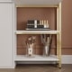 preview thumbnail 19 of 18, Modern White Manicure Table with Built-in Nail Dust Collector and Storage Drawers, Tempered Glass Shelf