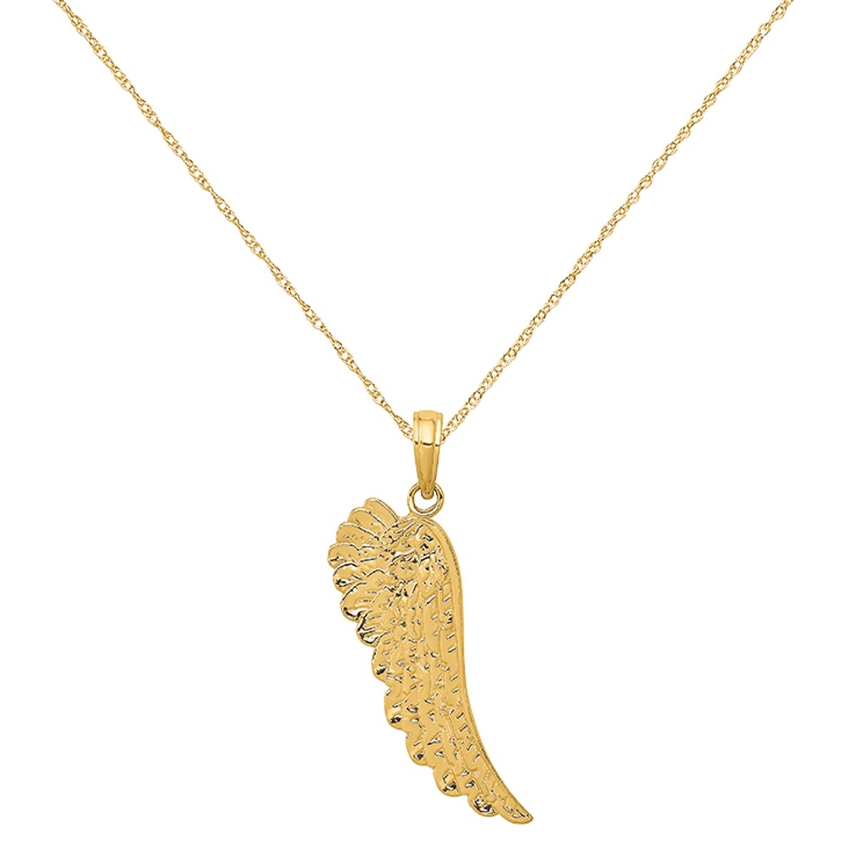 14K Yellow Gold Angel Wings Necklace