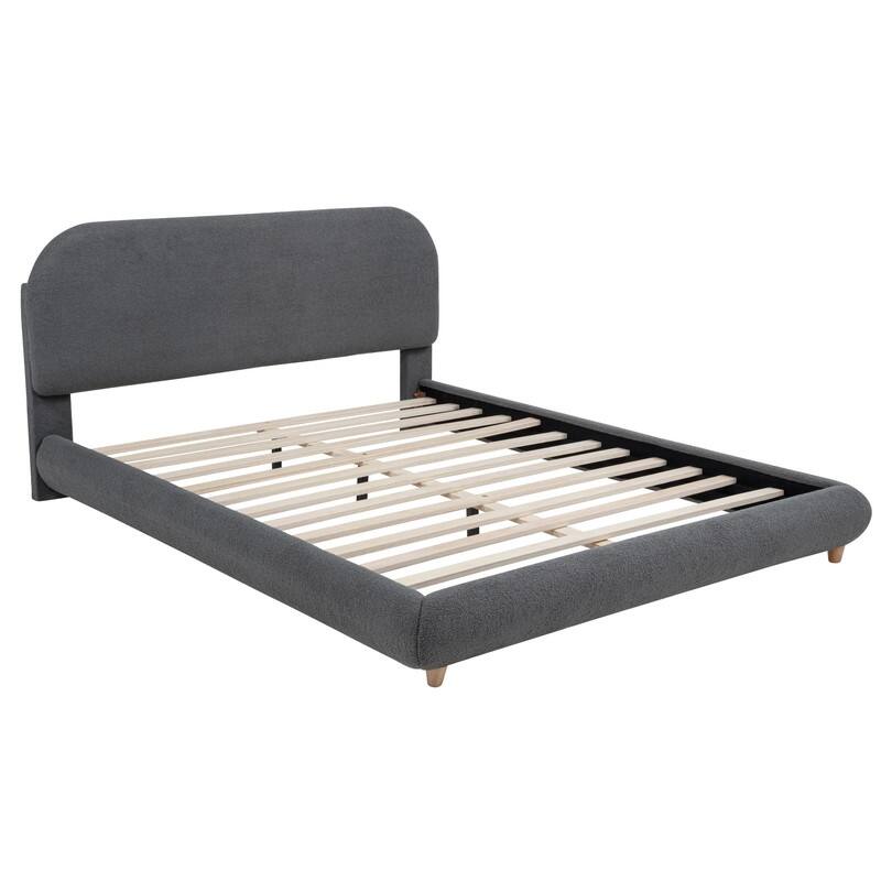 Best Master Furniture Tranquil Retreat Fleece Upholstered Platform Bed