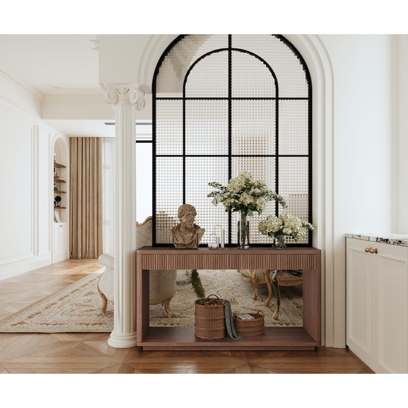 GDF Studio - Calvera 60 Inch Modern 2-Drawer Fluted Console Table