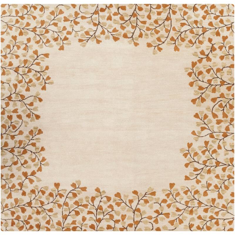 Rome Hand Tufted Floral Border Area Rug