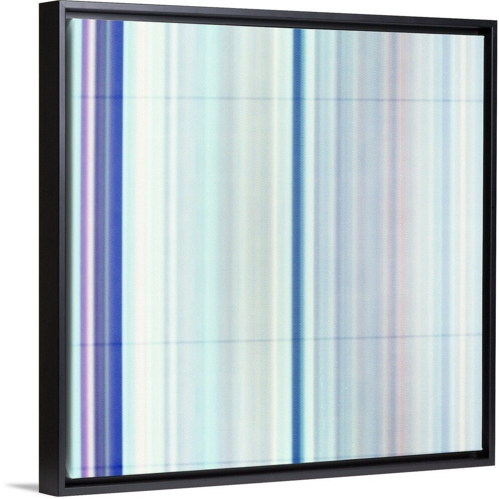 Shop Light Blue Stripe Abstract Black Float Frame Canvas Art