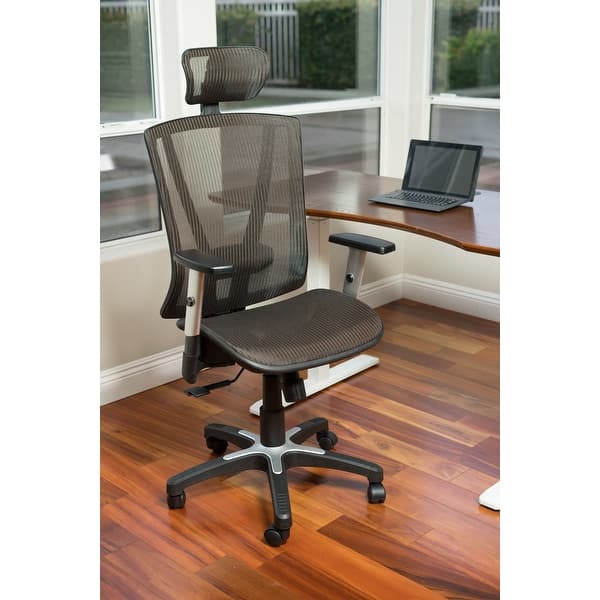 ErgoMax Office Fully Meshed Ergonomic Height Adjustable Brown Office