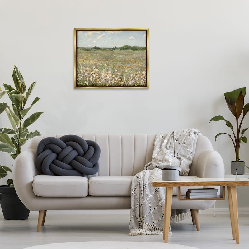 Stupell Vast Flower Speckled Meadow Framed Floater Canvas Wall Art Design By Amber Sterling