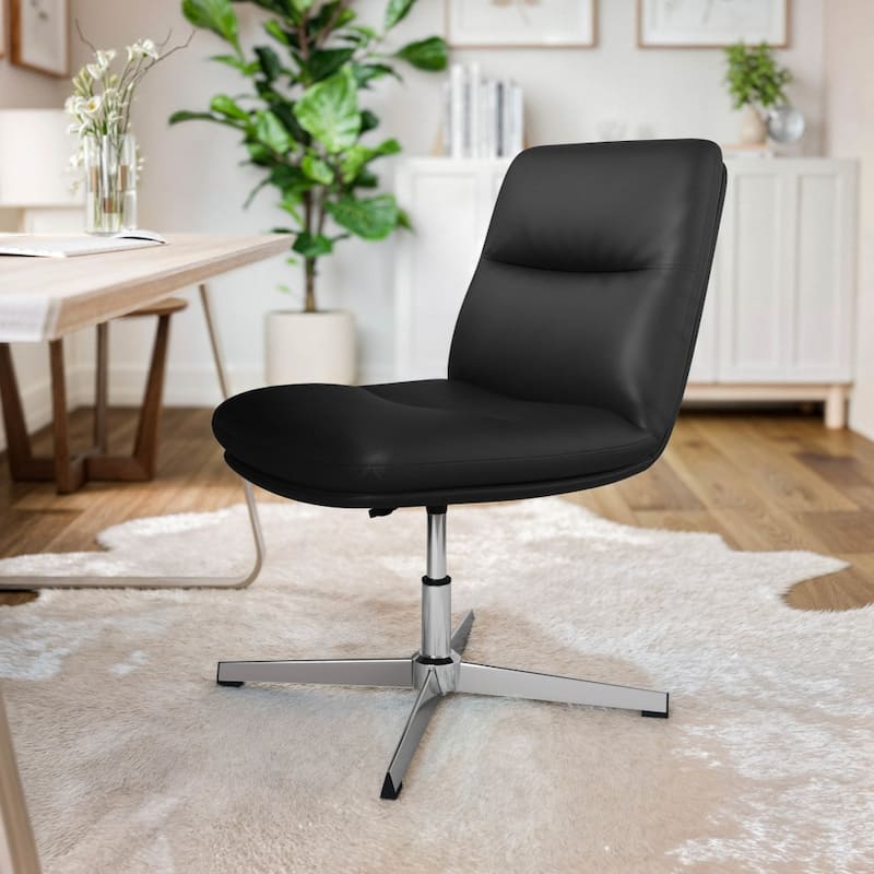 Commercial Mid-Back Padded Upholstered Swivel Office Chair - 28.25"W x 28.25"D x 29.25" - 34.25"H