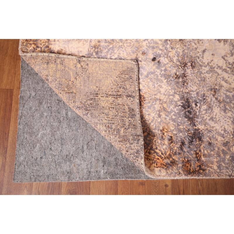 Abstract Indian Area Rug Hand-Knotted Wool Carpet - 8'2"x 11'5"