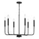 preview thumbnail 8 of 9, Beldon 6 Light Black Contemporary Chandelier Candelabra - 26-in W x 23.75-in H x 26-in D