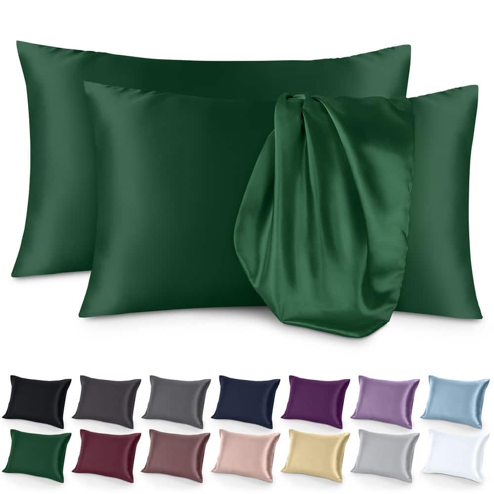 Bare Home Poly Satin Pillowcase Set for Hair and Skin (Set of 2)
