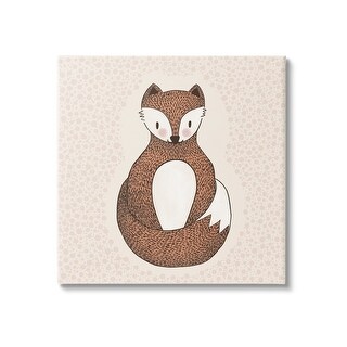 Stupell Whimsical Fox Spotted Pattern Polka Dot Border Canvas Wall Art ...
