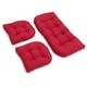 preview thumbnail 22 of 20, Twill 3-piece Indoor Settee Cushion Set Ruby Red