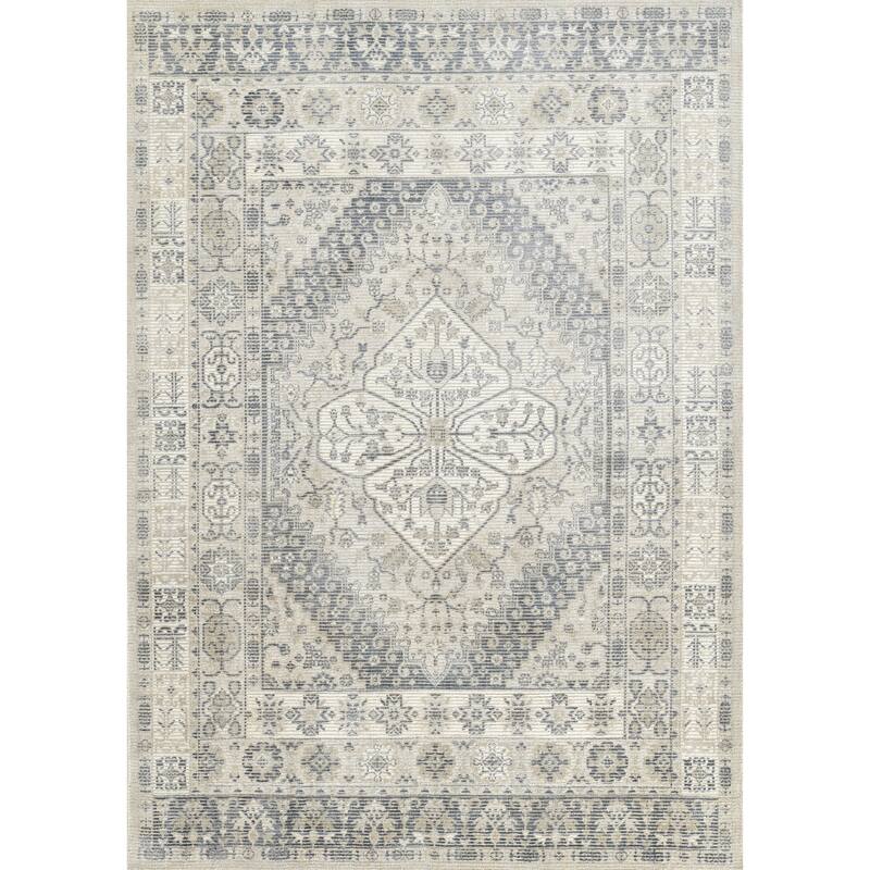 Momeni Estelle Hand Loomed Wool and Viscose Traditional Area Rug - 2' x 3' - Grey