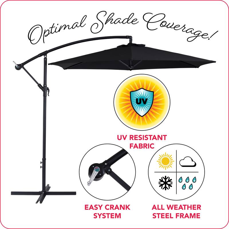CorLiving 9ft Tilting Cantilever Patio Umbrella