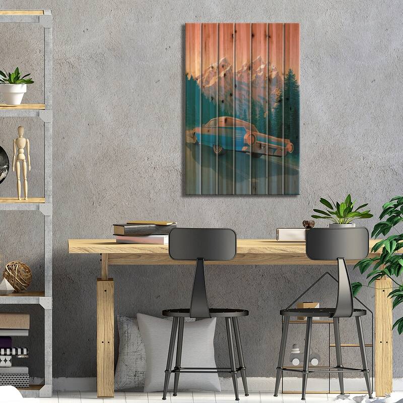 Grand Teton Print On Wood by Richard Courtney - Multi-Color