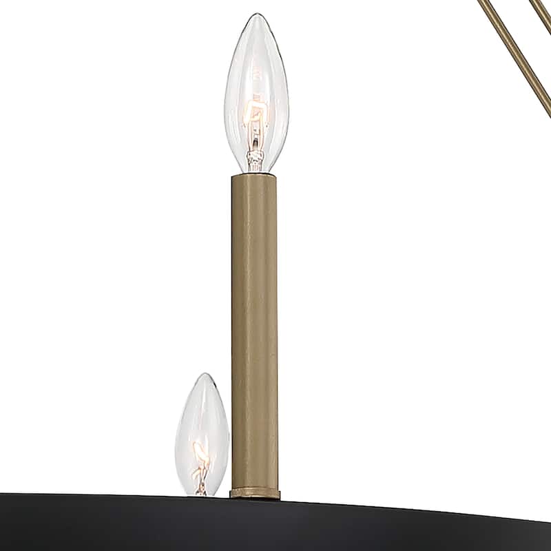 Update 12-light 40In Modern Farmhouse Wagon Wheel Chandelier - N/A