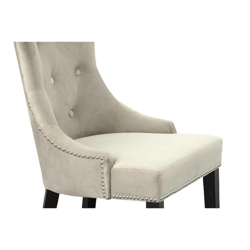 Tufted Back Upholstered Dining Chair - 35" - Gray - Set of 2