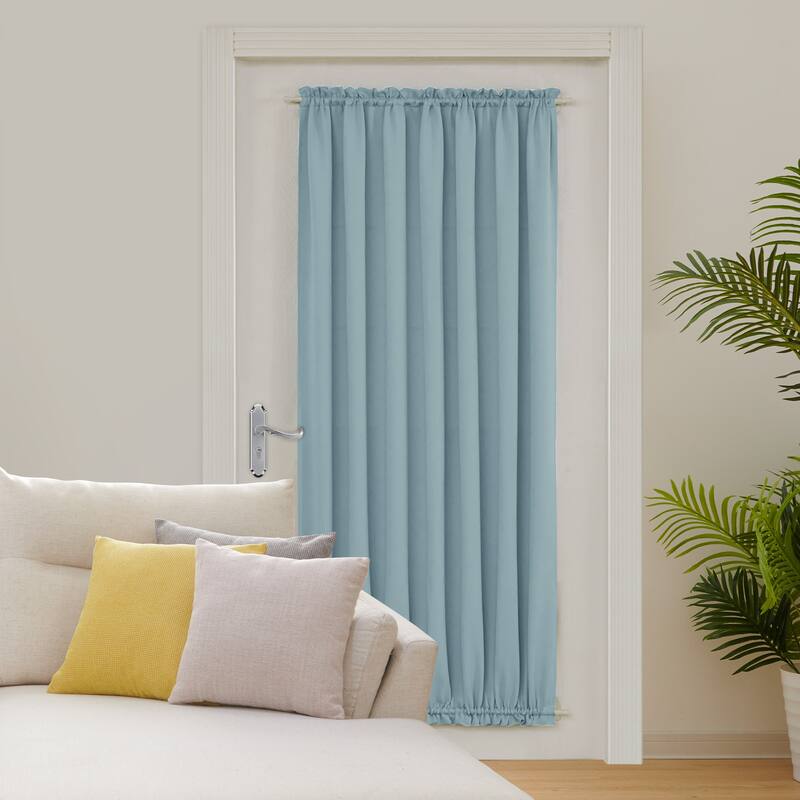 Deconovo French Door Curtain with Rod Pocket and Tieback 1 Panel - W54 x L40 - Baby Blue