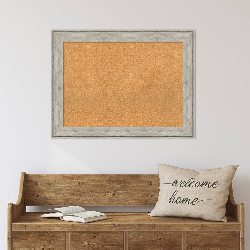 Crackled Metallic Framed Cork Bulletin Memo Board