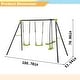 preview thumbnail 9 of 7, Metal Frame Swing Set Outdoor Swing Set, Swing Slide Playset - 100.78"L x 53.54"W x 70.86"H