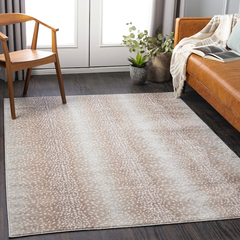Livabliss Ellesia Antelope Stripe Area Rug - 7'10" Square - Lt Grey/Tan - Square