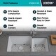 preview thumbnail 5 of 6, 32 Inch Lexicon Platinum Quartz Composite Drop-in Undermount Galaxy White - 19" x 32" L x 9.75" H