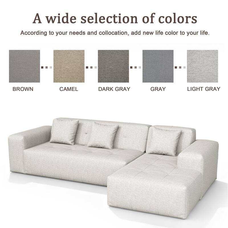 Outdoor Upholstered Chaise Modular Sectional Sofa Set