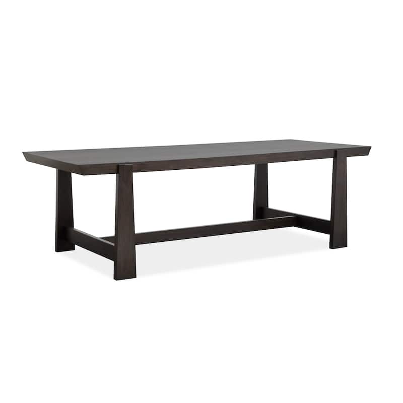 Magnussen Home Tauren Coffee Bean Trestle Dining Table - 41.5''W x 96''D x 30''H - 41.5''W x 96''D x 30''H