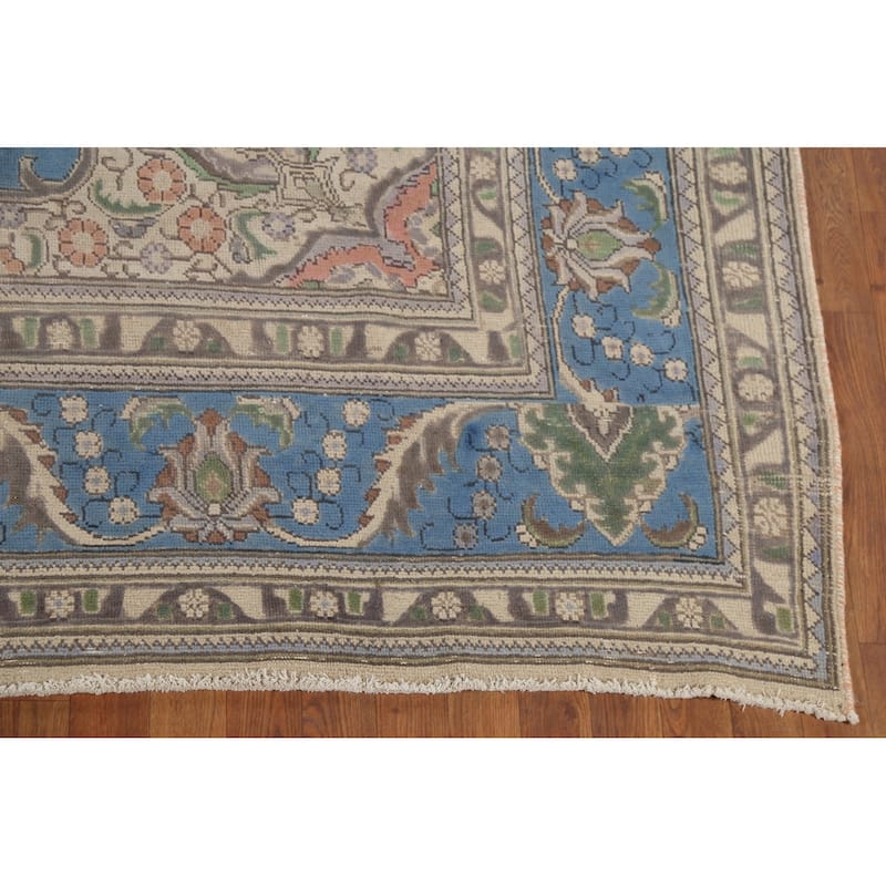 Floral Tabriz Persian Vintage Rug Handmade Living Room Wool Carpet - 8'1"x 11'3"