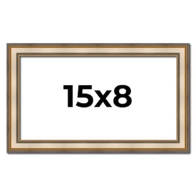 15x8 Frame Gold Solid Wood Shadow Box Width 1.5 Inches | Interior Frame Depth 2 3/8 Inches