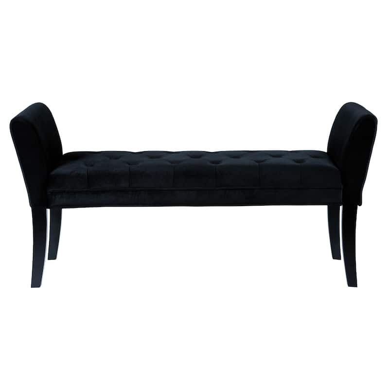 Chatham 53" Black Velvet Upholstered Bench