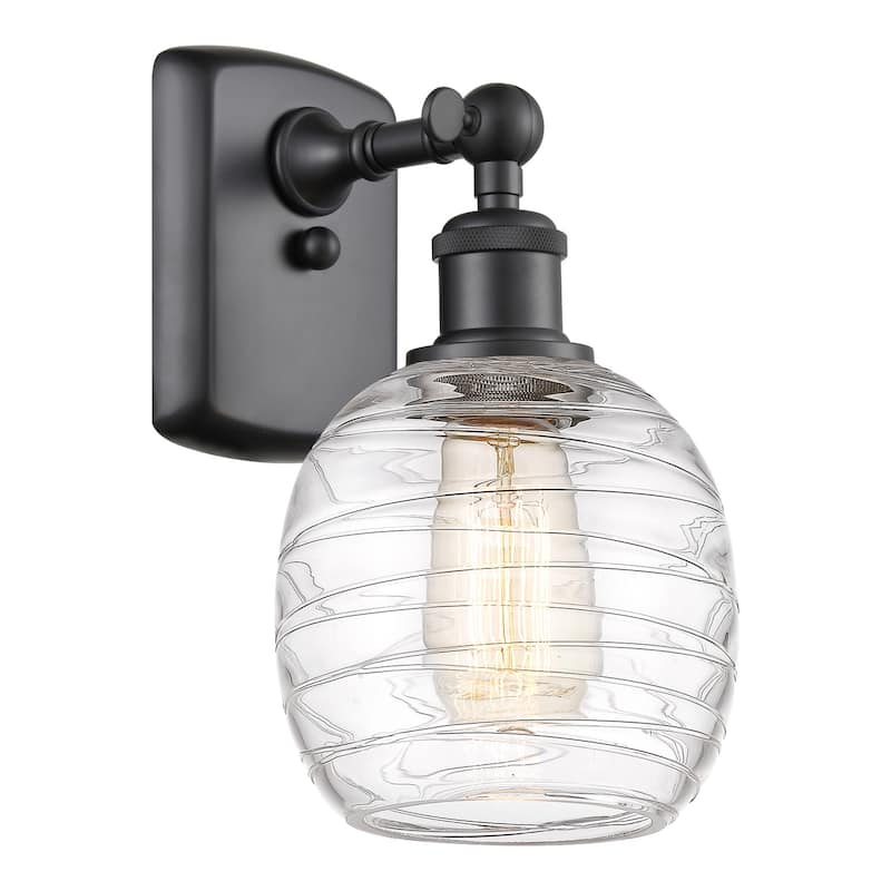 Innovations Lighting 516-1W-11-6 Belfast Sconce Belfast 11" Tall Wall - Matte Black / Deco Swirl