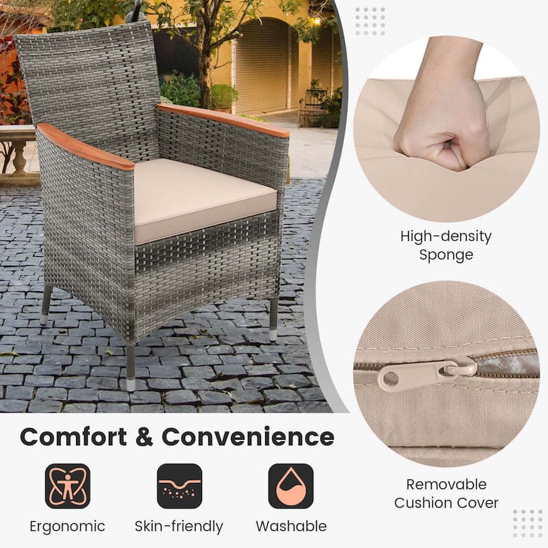 Costway 11 PCS Patio Dining Set with 15 ft Double-Sided Patio Umbrella - See Details