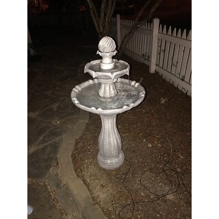 sunnydaze arcade tier fountain led inch light solar demand