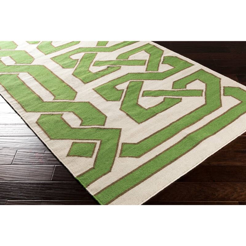 Flatweave Hand-woven Ilkeston Reversible Wool Area Rug