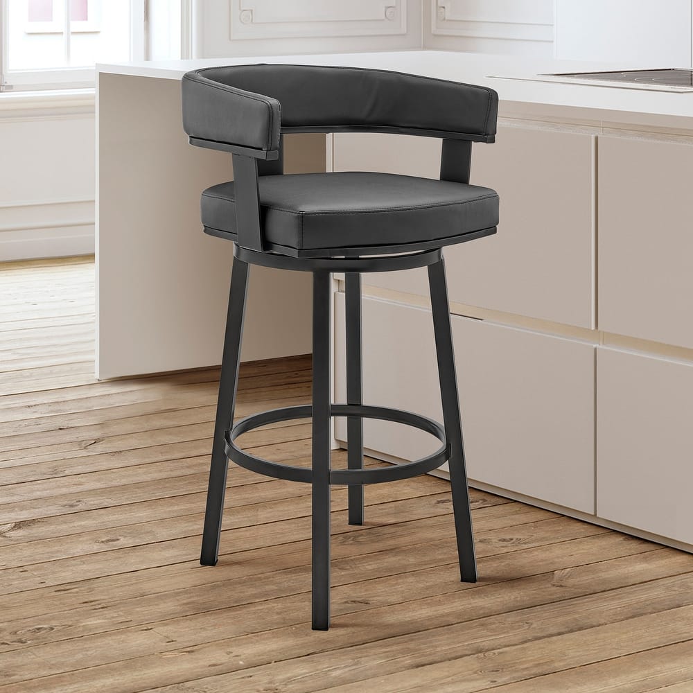 Cohen Modern Swivel Bar Stool, Upholstered Counter Chair with Metal Frame