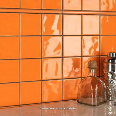 Merola Tile Twist Square Orange Sunset 11.75" x 11.75" Ceramic Mosaic