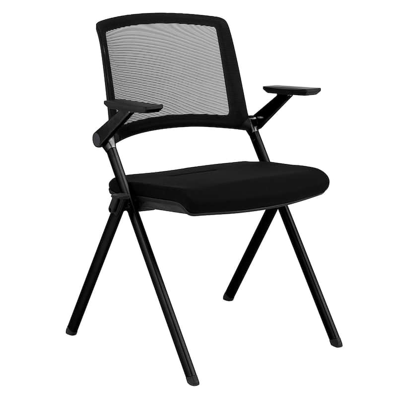 Set of Two Folding and Stacking Mesh Armchairs - 23.63" W x 33.86" H x 22.05" D