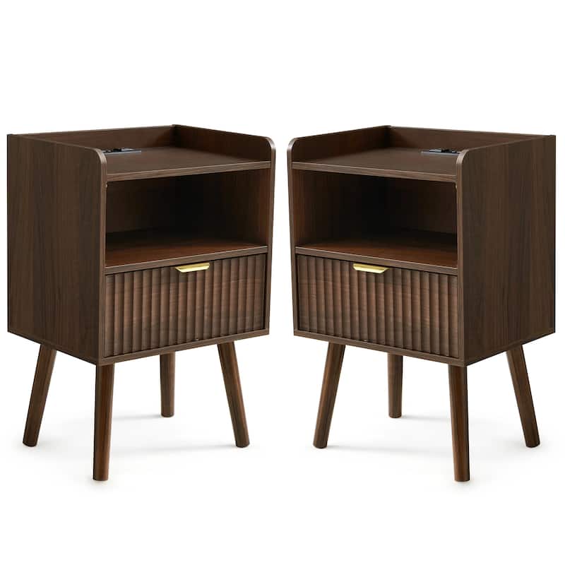 EROMMY Fluted 6-Drawer Dresser – Mid Century Modern Wide Chest with Metal Handles for Bedroom & Living Room