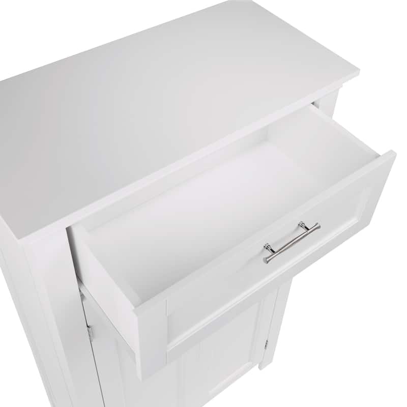 RiverRidge Somerset Two-Door Bathroom and Laundry Storage Cabinet with Drawer and Adjustable Shelf - White - N/A