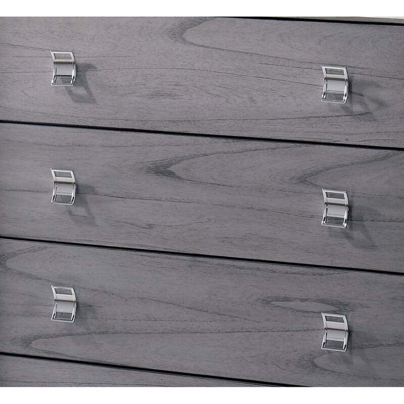 Taia Contemporary Grey Solid Wood 5-Drawer Chest by Furniture of America