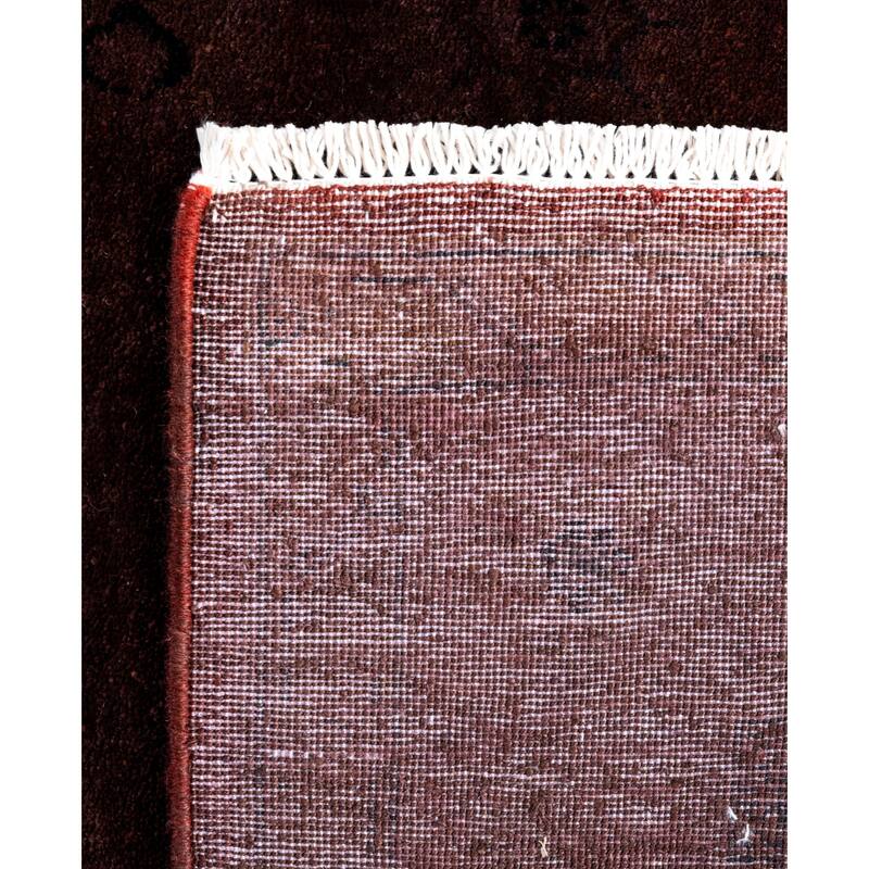 Overdyed One-of-a-Kind Hand-Knotted Area Rug - Brown - 3' 2" x 12' 8"