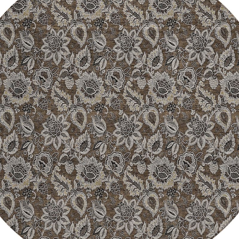 HomeRoots Floral Transitional Rectangle Outdoor Rug