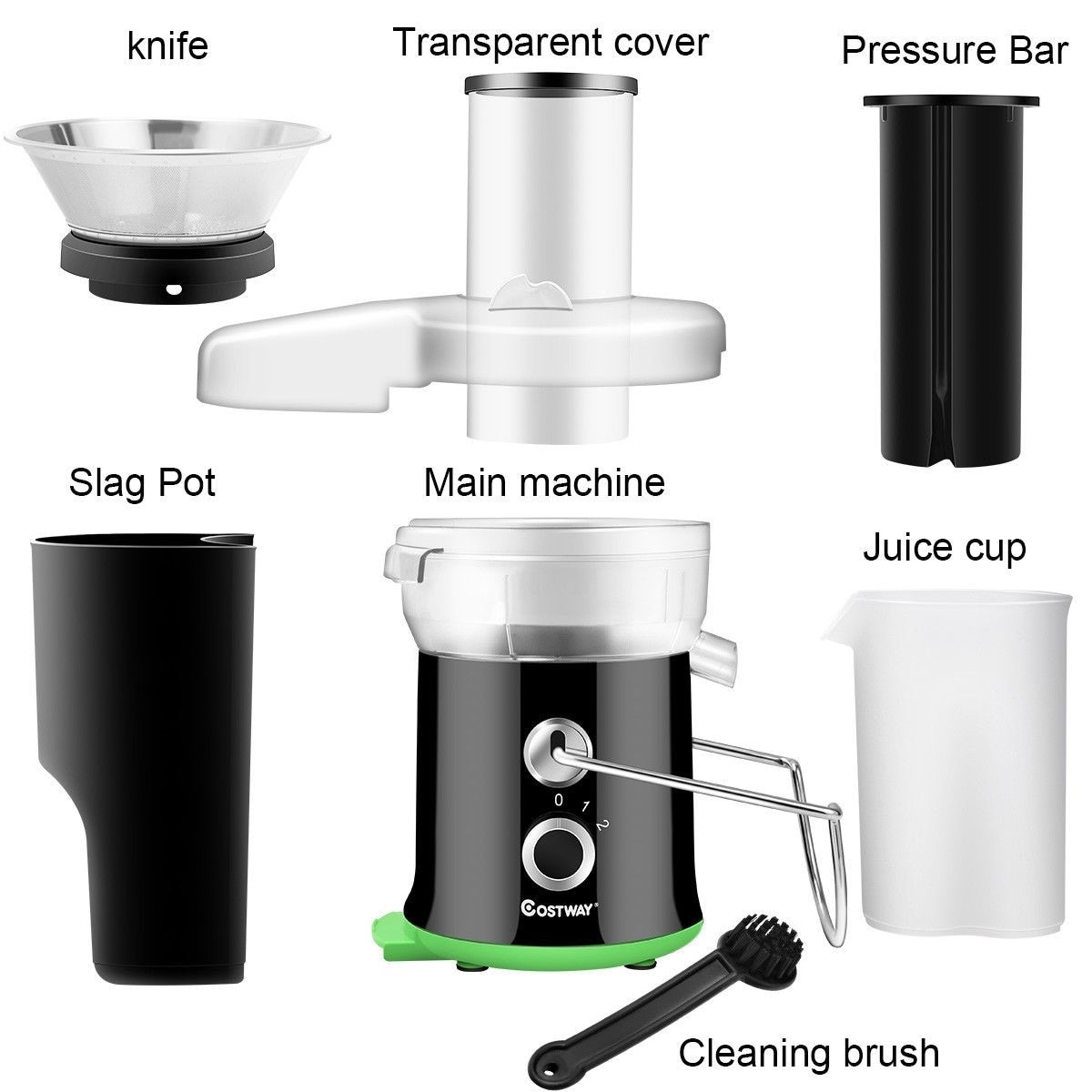 Electric juicer wide mouth fruit & sales vegetable centrifugal juice extractor 2 speed