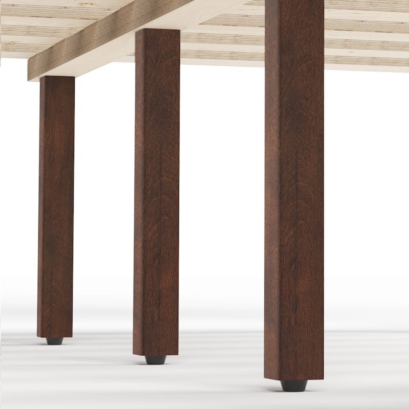 Solid Wood Full/Queen/King Size Platform Bed Frame with Upholstered Tufted Headboard