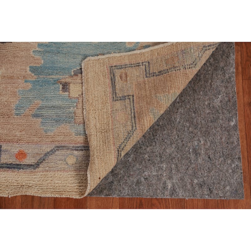 Hand Knotted Oriental 100% Wool Carpet Transitional All-Over Peach Oushak Area Rug - 12' 1'' X 9' 0''