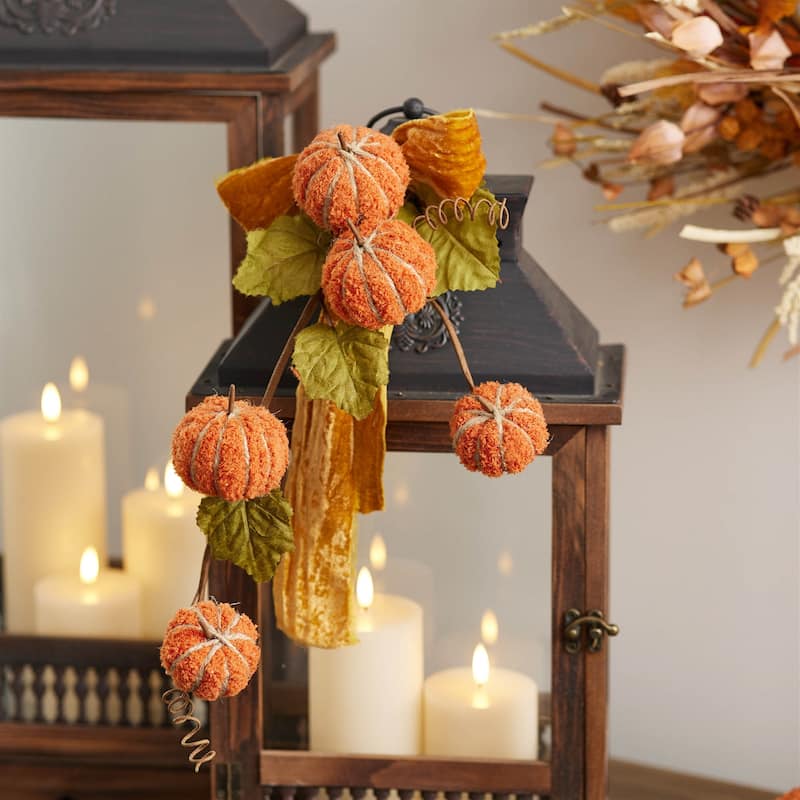 Plush Fall Pumpkin Spray (Set of 6)